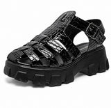 Sandale Spartiate Femme Style Plateforme à Talon