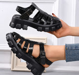 Sandale Spartiate Femme Style Plateforme à Talon