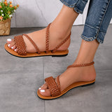 Sandale Style Tong avec Lanières et Petit Talon