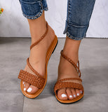 Sandale Style Tong avec Lanières et Petit Talon