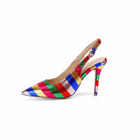 Sandale Talon Femme 10 - 13 cm Multicolore de Style Escarpin