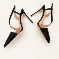 Sandale Talon Femme 10 - 13 cm Noire à Bout Pointu