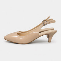 Sandale Talon Femme 5 - 7 cm Beige de Style Escarpin avec Lanière