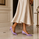 Sandale Talon Femme 5 - 7 cm Violette de Style Escarpin
