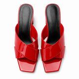 Sandale Talon Femme 5 cm Rouge et Luxueuse en Cuir
