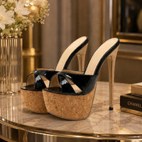 Sandale Talon Haut Femme Style Plateforme et Ouverte