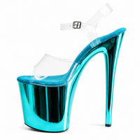 Sandale Talon Haut Femme avec Lanières Transparentes