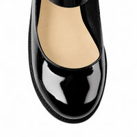 Sandale Talon Plateforme en Simili Cuir Verni