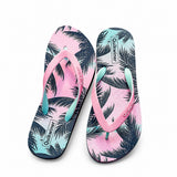 Sandale Tong Femme Style Rétro avec des Palmiers