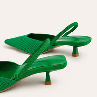 Sandale Verte et Élégante avec Talon