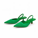 Sandale Verte et Élégante avec Talon