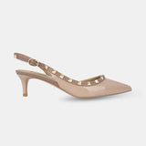 Sandale Cloutée Luxueuse et Durable, sandales escarpins beige