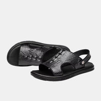 Sandale Cuir Homme Effet Peau de Crocodile