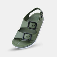 Sandale Garçon Souple et Légère avec Boucles; sandales vert armé pour enfant