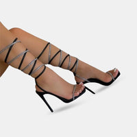Sandale Gladiator à Talon Haut avec Lanières Torsadées, sandales à talons hauts avec lanières croisées
