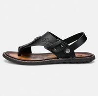 Sandale Homme Confortable Style Tong avec Lanière avec lanière arrière ajustable, bride en cuir, entre-doigt ergonomique, semelle confortable et design décontracté pour un usage quotidien.