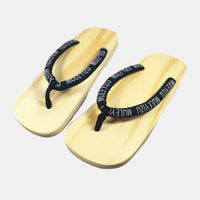 Sandale Japonaise Style Tong avec Lanières Noires