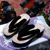 Sandale Japonaise Style Tong avec Semelle en Bois