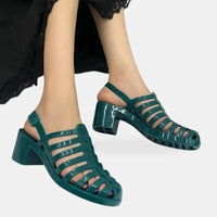Sandale Meduse Verte avec Fermeture à Boucle