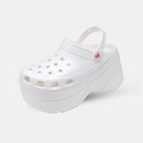 Sandale Sabot Femme Style Crocs avec Semelle Épaisse, sandales plateforme crocs blanc