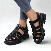 Sandale Spartiate Femme Style Plateforme à Talon