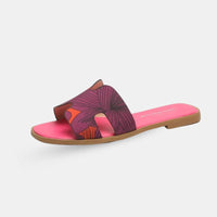 Sandale Style Tong à Design Floral, sandales à enfiler rose