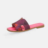 Sandale Style Tong à Design Floral, sandales à enfiler rose