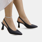 Sandale Talon Femme 5 - 7 cm Noire au Design Ouvert, sandales escarpins noires