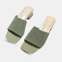 Sandale Talon Femme 5 cm Verte et Décontractée, sandales à talons carrés vert armé