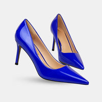 Sandale Talon Femme 7 - 10 cm Brillante de Style Escarpin, sandales escarpins bleu roi