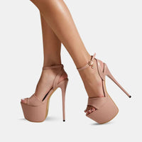 Sandale Talon Haut Femme avec Boucle de Cheville, sandales à talon haut