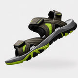 Sandale de Randonnée Femme Résistante à l'Eau kaki et vert, avec brides réglables à scratch, semelle antidérapante tout-terrain et design confortable pour la randonnée