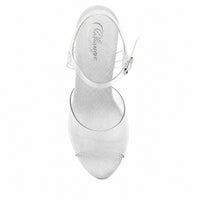 Sandales À Talon Aiguille Transparent Effet Cristal