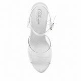 Sandales À Talon Aiguille Transparent Effet Cristal