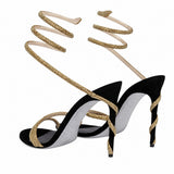 Sandales À Talon Femme Avec Brides Spirales Chic