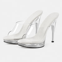 Sandales À Talon Transparentes Style Luxe