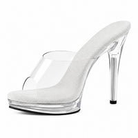 Sandales À Talon Transparentes Style Luxe