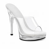 Sandales À Talon Transparentes Style Luxe