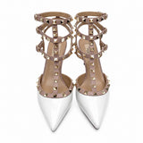 Sandales À Talons Aiguilles Avec Clous Métal Style Punk Chic