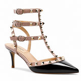 Sandales À Talons Aiguilles Avec Clous Métal Style Punk Chic