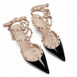Sandales À Talons Aiguilles Avec Clous Métal Style Punk Chic