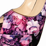 Sandales À Talons Hauts Avec Plateforme Motif Floral Élégant
