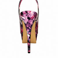 Sandales À Talons Hauts Avec Plateforme Motif Floral Élégant