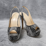 Sandales À Talons Hauts Avec Plateforme Motif Serpent Chic