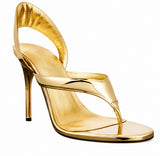 Sandales À Talons Hauts Métallisé Avec Design Moderne