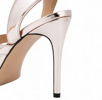 Sandales À Talons Hauts Métallisé Avec Design Moderne