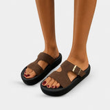 Sandales Confort à Talon Épais et Boucle Stylée