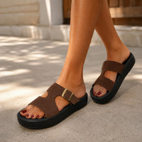 Sandales Confort à Talon Épais et Boucle Stylée