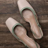 Sandales Dorées à Talons Carrés Élégants