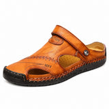 Sandales En Cuir Homme Avec Bout Fermé Et Confort Estival